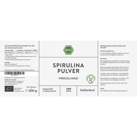 Spirulina Presslinge Verzehrempfehlung