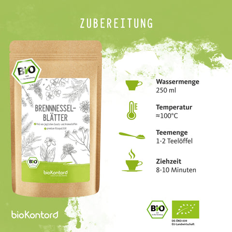 bio Brennnesselblättertee von bioKontor - Zubereitungsempfehlung