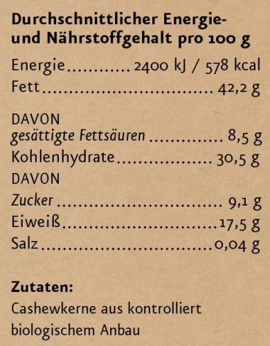 Cashewkerne BIO 330 g - Ölmühle Solling - bioKontor