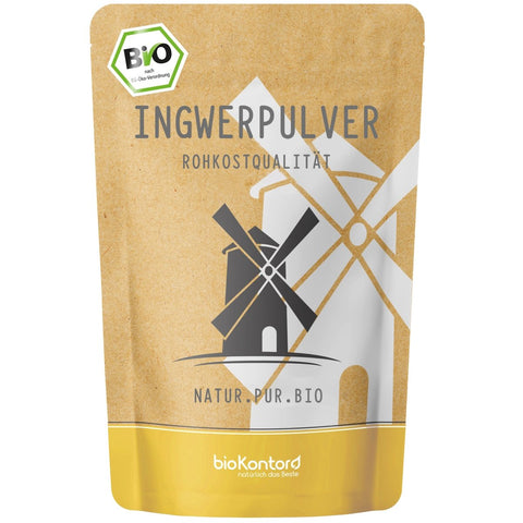 Ingwerpulver Doypack mit Bio-Siegel und Zip-Verschluss