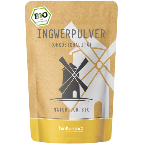 bio Ingwer Pulver in Rohkostqualität von biokontor - Produktverpackung Vorderseite