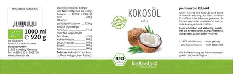 Kokosöl nativ Bügelglas BIO - bioKontor