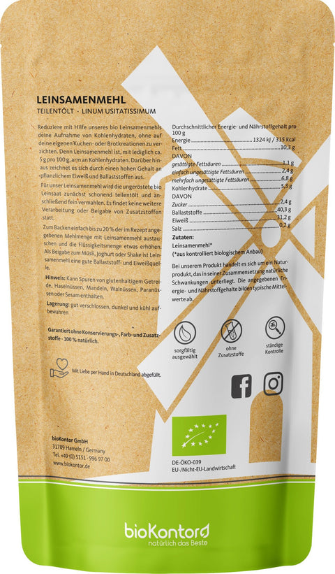Leinsamenmehl teilentölt BIO - bioKontor