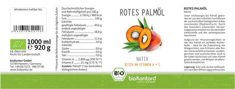 Palmöl rot 1000 ml BIO - bioKontor
