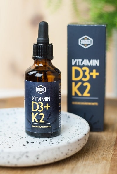 Vitamin D3 K2 Tropfen von native goods, mit MK7 und ökologisch angebautem MCT Öl